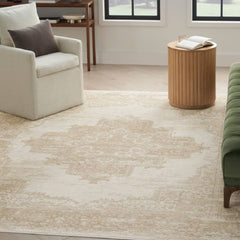 Nourison Vintage Persian Rectangle Area Rug Grafix Ivory Beige GRF14 Made In Turkey