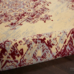 Nourison Vintage Persian Rectangle Area Rug Grafix Cream Red GRF14 Made In Turkey