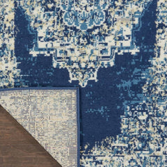 Nourison Vintage Persian Rectangle Area Rug Grafix Navy Blue GRF14 Made In Turkey