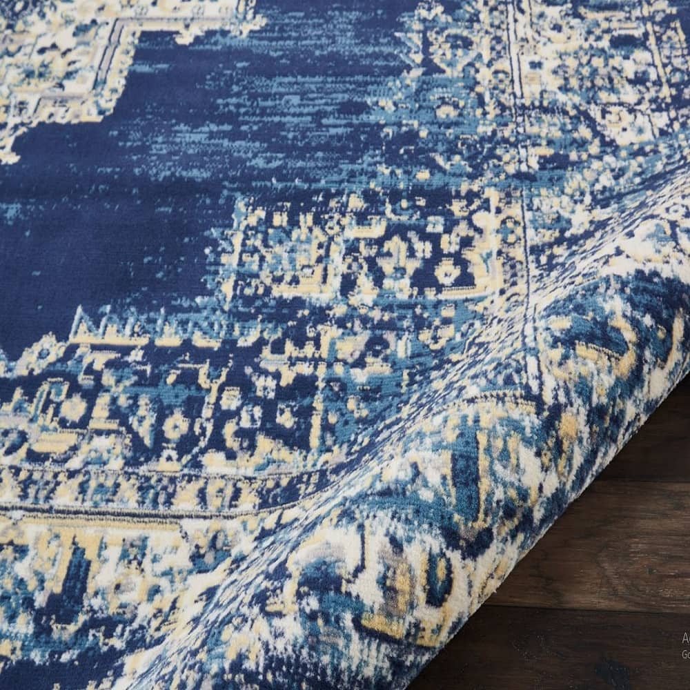 Nourison Vintage Persian Rectangle Area Rug Grafix Navy Blue GRF14 Made In Turkey