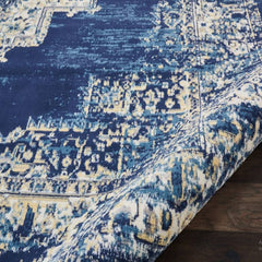 Nourison Vintage Persian Rectangle Area Rug Grafix Navy Blue GRF14 Made In Turkey