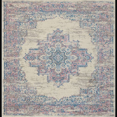 Nourison Vintage Persian Rectangle Area Rug Grafix Ivory Pink GRF14 Made In Turkey