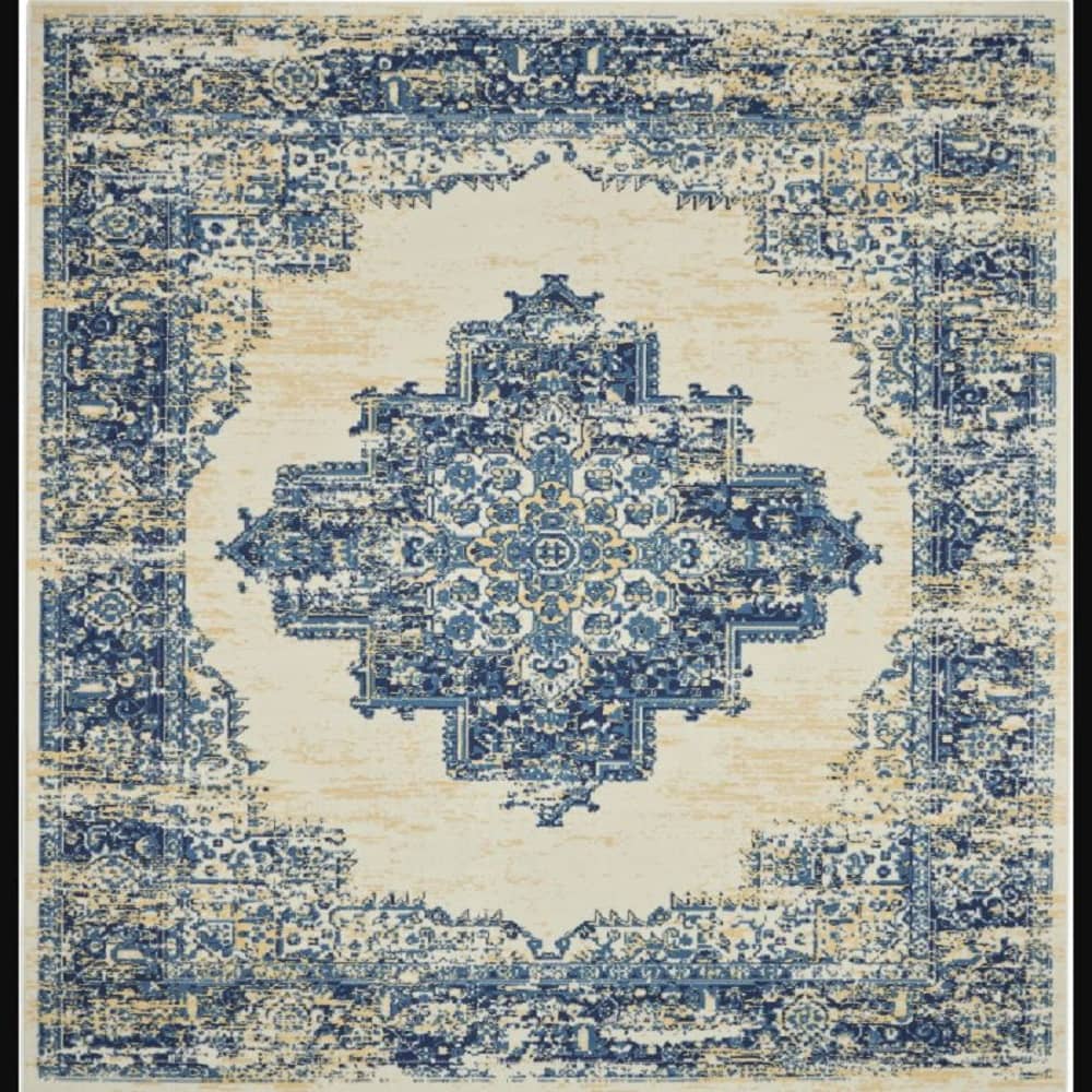 Nourison Vintage Persian Rectangle Area Rug Grafix White GRF14 Made In Turkey