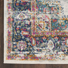 Nourison Vintage Persian Rectangle Area Rug Passion Ivory Blue PSN03 Made In Turkey