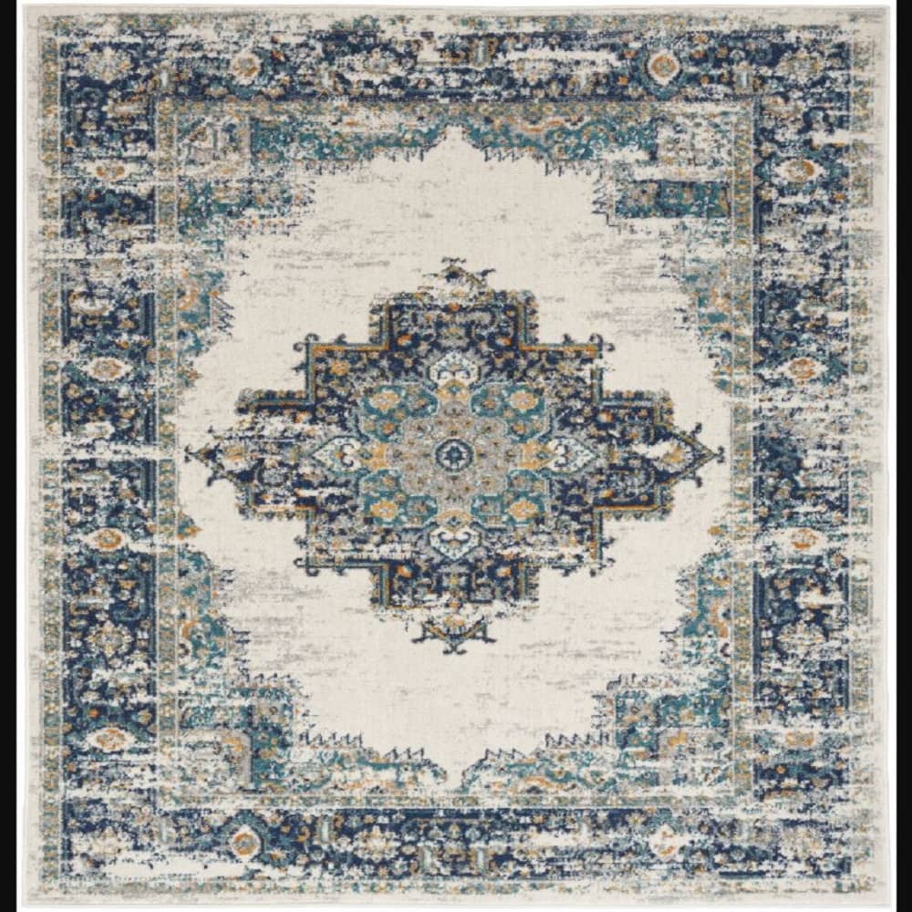 Nourison Vintage Persian Rectangle Area Rug Passion Ivory Grey Blue PSN03 Made In Turkey