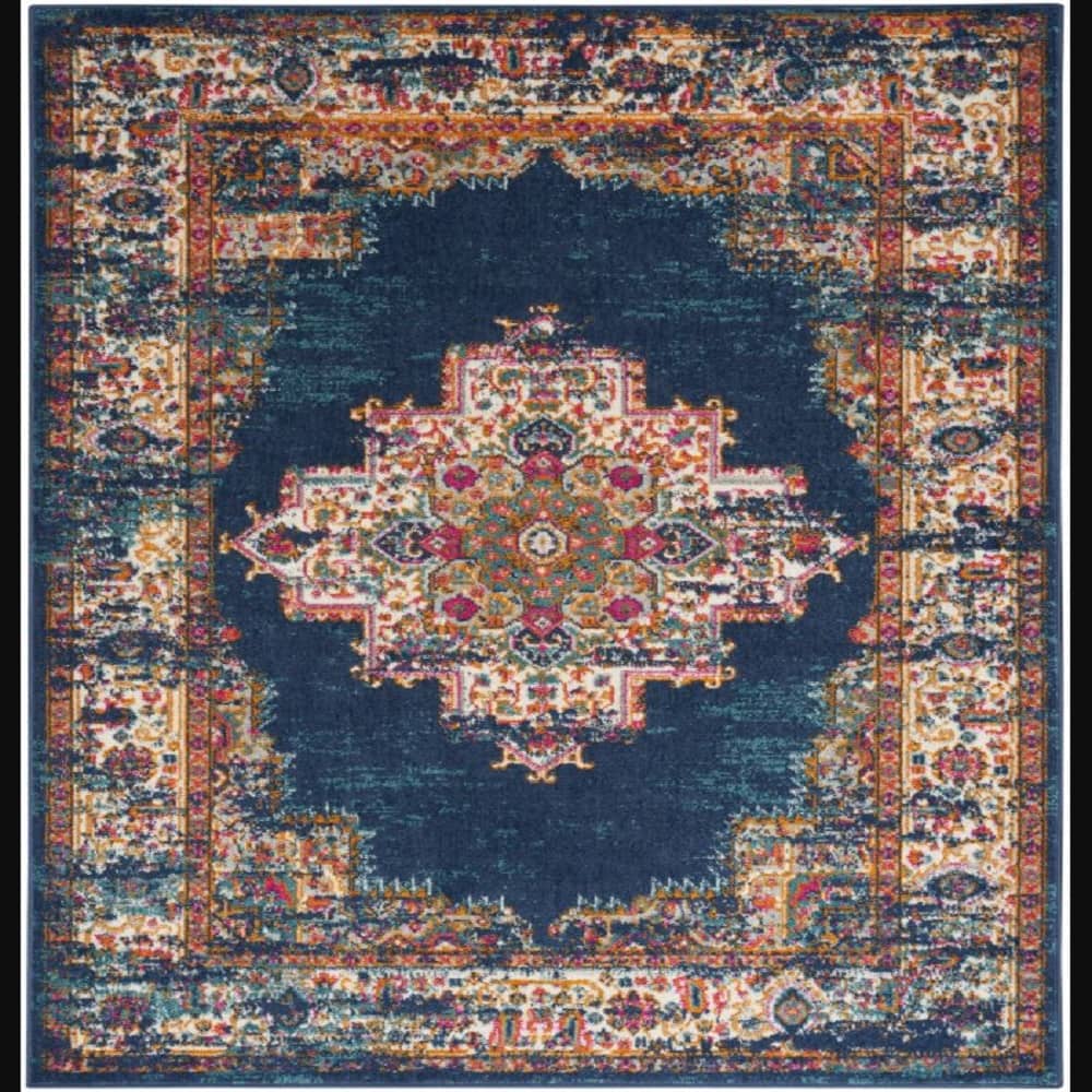 Nourison Vintage Persian Rectangle Area Rug Passion Navy PSN03 Made In Turkey