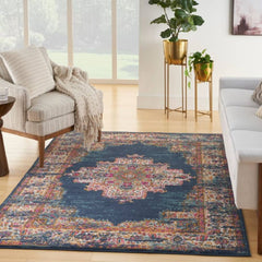 Nourison Vintage Persian Rectangle Area Rug Passion Navy PSN03 Made In Turkey