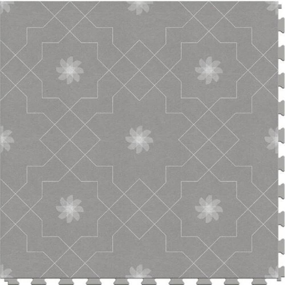 Perfection Margo Geometric Design Luxury Vinyl Tiles  Floating Floors Pinwheel Dove Luxury Vinyl Tile