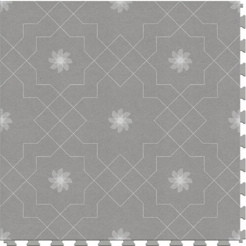 Perfection Margo Geometric Design Luxury Vinyl Tiles  Floating Floors Pinwheel Dove Luxury Vinyl Tile