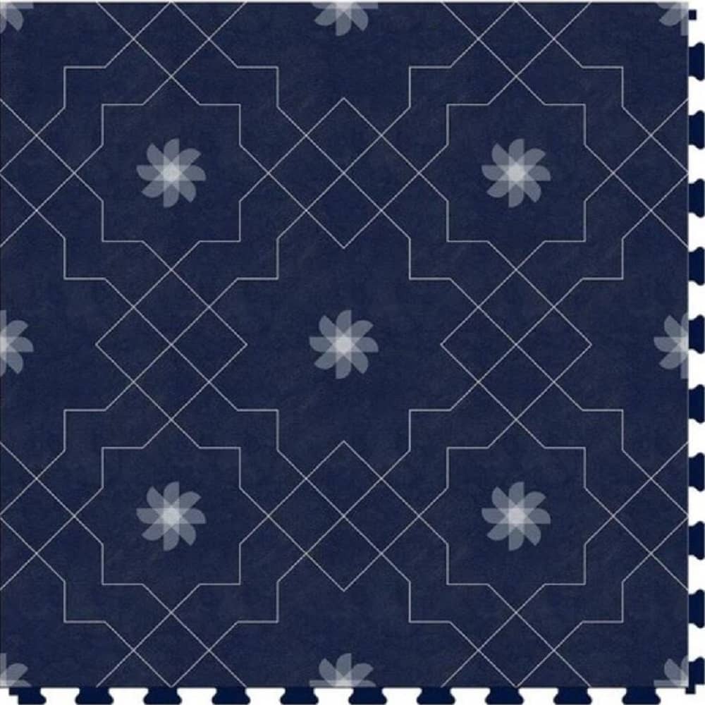 Perfection Margo Geometric Design Luxury Vinyl Tiles  Floating Floors Pinwheel Royal