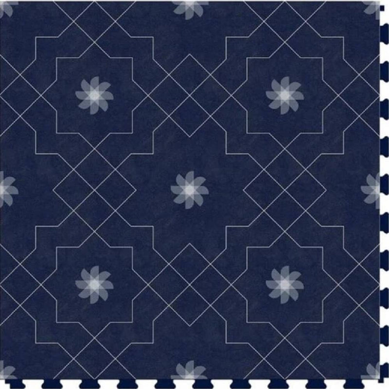 Perfection Margo Geometric Design Luxury Vinyl Tiles  Floating Floors Pinwheel Royal