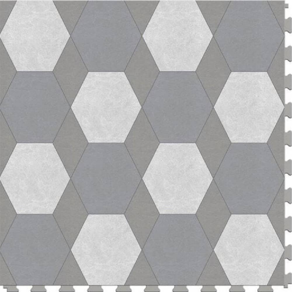 Perfection Margo Geometric Design Luxury Vinyl Tiles  Floating Floors York Gray