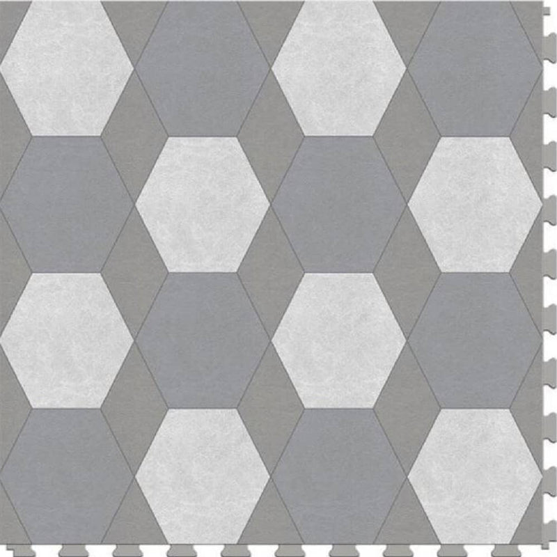 Perfection Margo Geometric Design Luxury Vinyl Tiles  Floating Floors York Gray