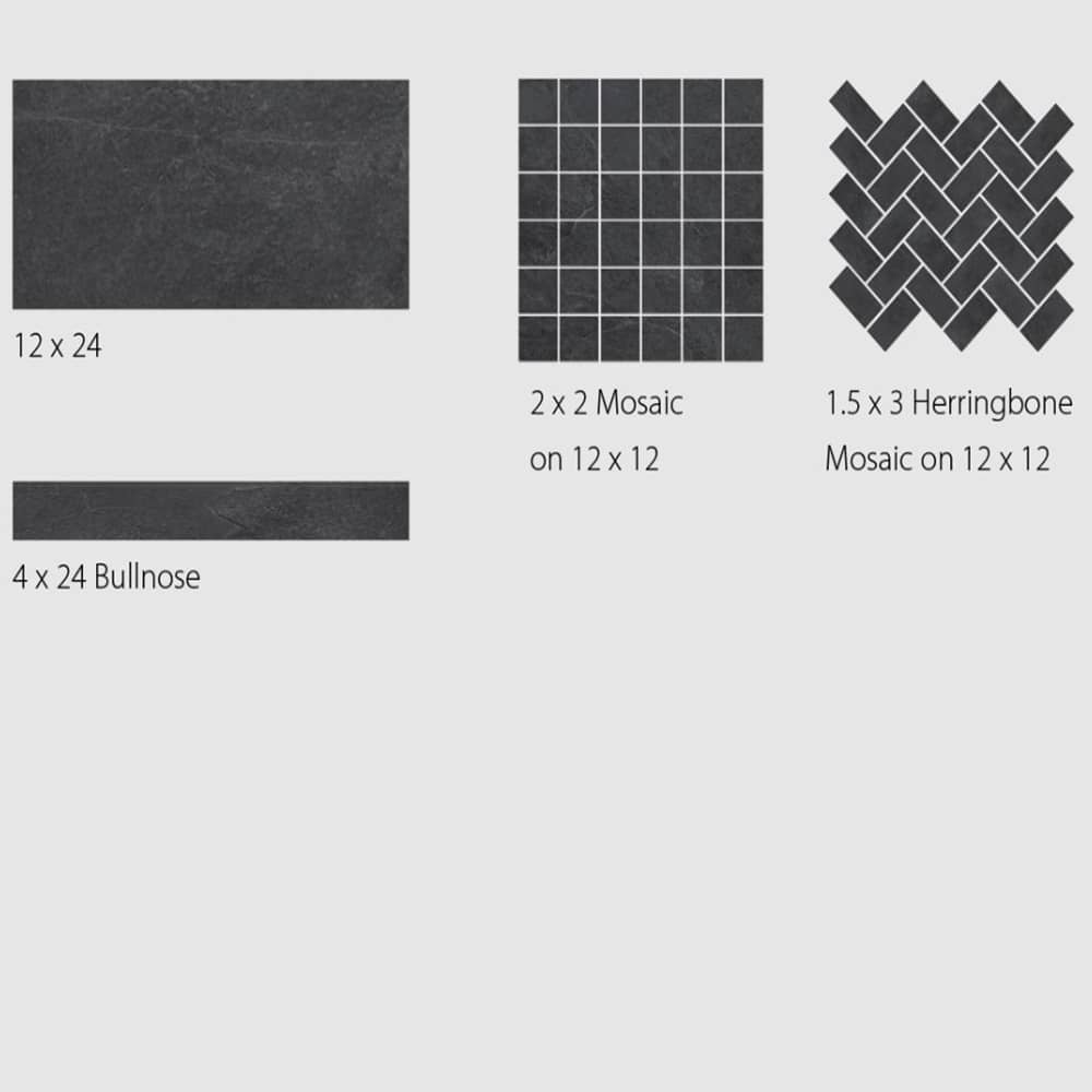 Surface Art Absolute Porcelain Tile Floor 12x24 Black