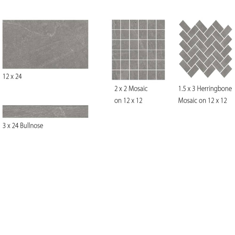 Surface Art Absolute Slate Porcelain Tile Floor Grey Made in the USA